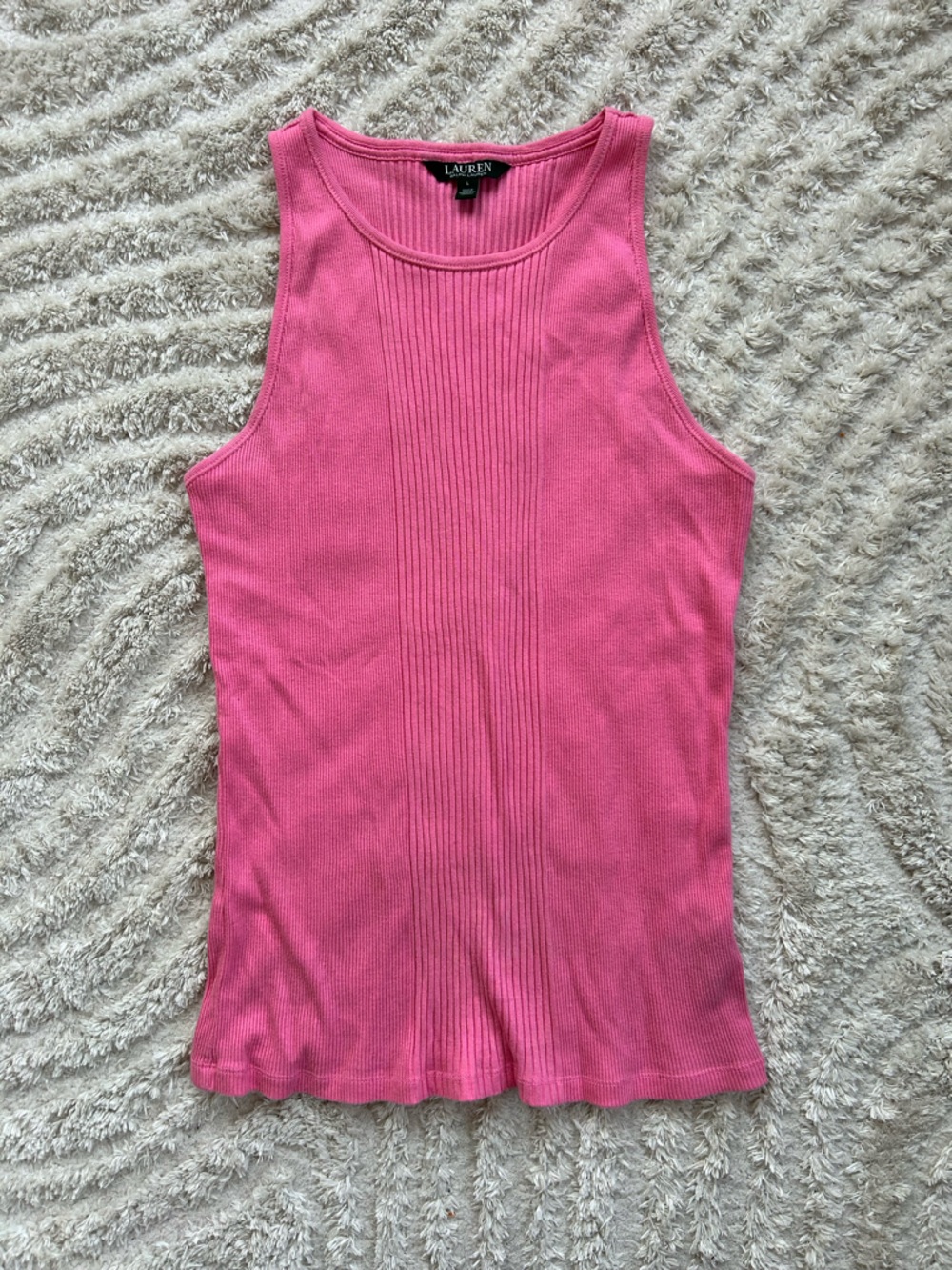 Ralph Lauren Hot Pink Ribbed Tank Top